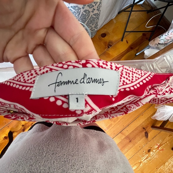 Silk high-waisted pants. Wide-leg with elephant pattern - Picture 4 of 7